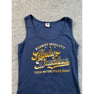 Harley Davidson Shirt Girls Extra Large Blue Orange Sleeveless Tank Top Girls